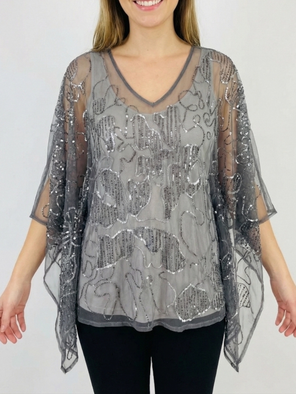 💥NWT💥 ANTHROPOLOGIE WILLOW & CLAY SEQUIN TOP SZ M - Picture 4 of 9